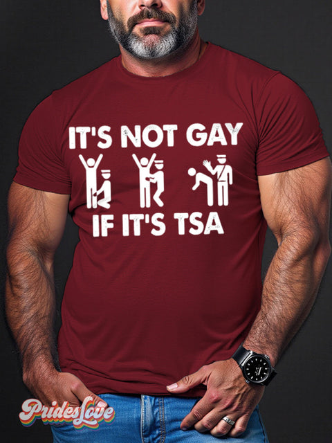 Men’s Lgbt Gay Pride It’s Not If Tsa Print Casual T-Shirt Red / S