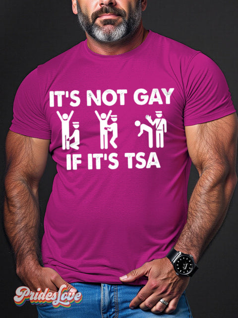 Men’s Lgbt Gay Pride It’s Not If Tsa Print Casual T-Shirt Rosepink / S