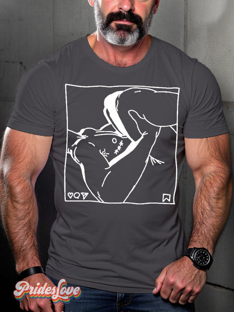 Men’s Lgbt Gay Pride Print T-Shirt Gray / S