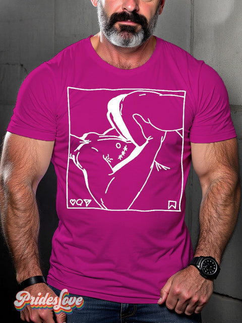 Men’s Lgbt Gay Pride Print T-Shirt Rosered / S