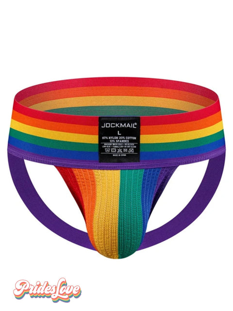 Men’s LGBT Gay Pride Rainbow Stripe Casual Briefs Multicolor / L