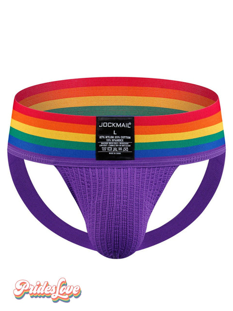 Men’s LGBT Gay Pride Rainbow Stripe Casual Briefs Purple / L