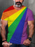 Men’s Lgbt Gay Stripe Vintage Rainbow Pride Art Casual Print T-Shirt Multicolor / S