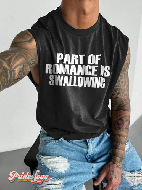 Men’s LGBT Part Of Romance IS Swallowing Casual Print Wide Shoulder Vest Black / S