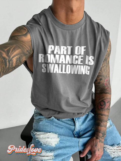 Men’s LGBT Part Of Romance IS Swallowing Casual Print Wide Shoulder Vest Grey / S