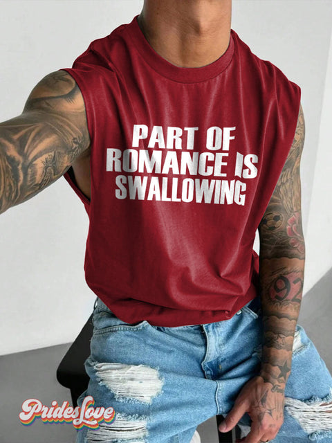 Men’s LGBT Part Of Romance IS Swallowing Casual Print Wide Shoulder Vest Maroon / S