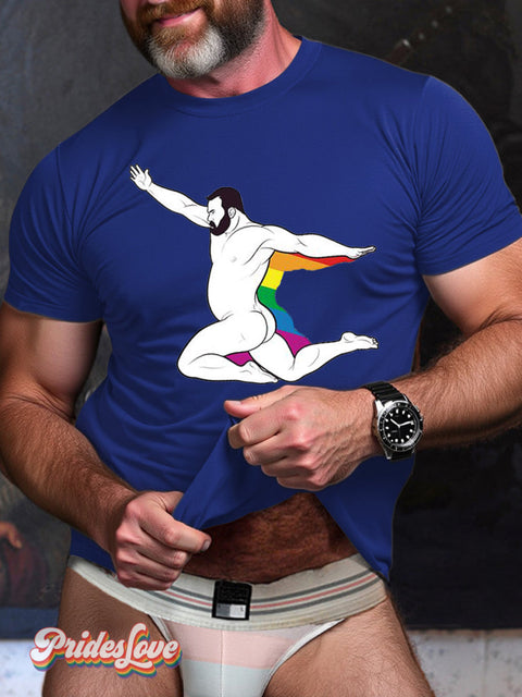 Men’s Lgbt Pride Gay Art Print T-Shirt Blue / S