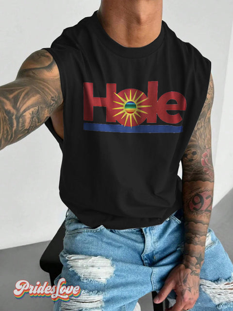 Men’s Lgbt Pride Gay Hole Art Print Wide Shoulder Vest Black / S