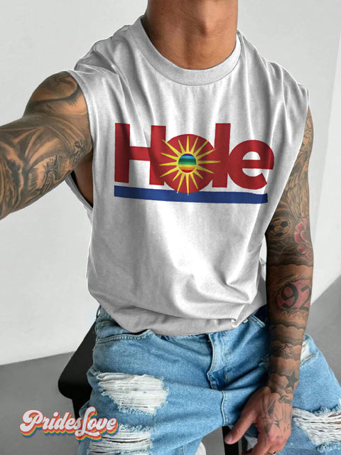 Men’s Lgbt Pride Gay Hole Art Print Wide Shoulder Vest White / S