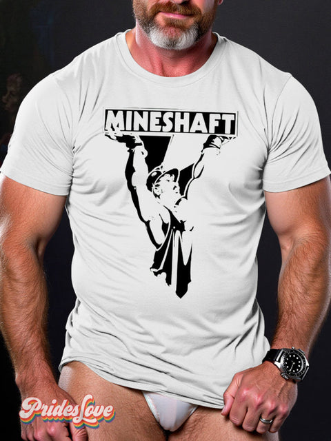 Men’s Lgbt Pride Gay Mineshaft Print T-Shirt White / S