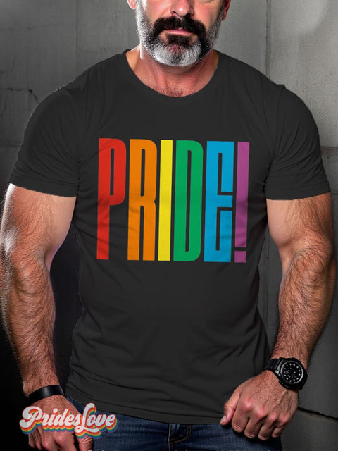 Men’s Lgbt Rainbow Proud Pride Casual Print T-Shirt Black / S