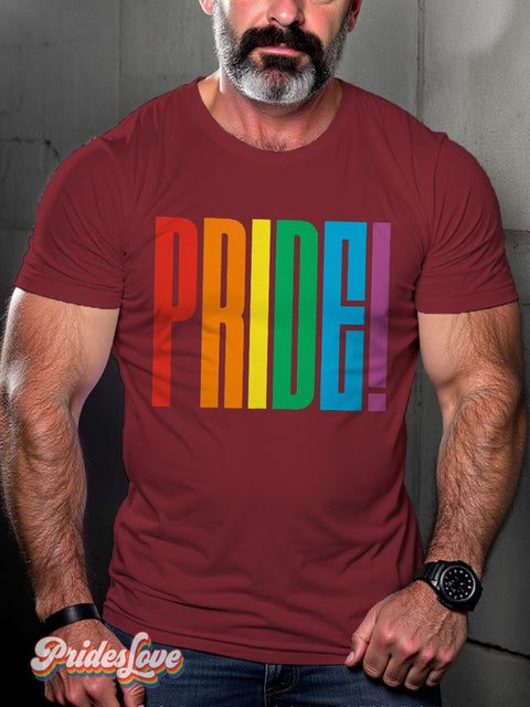 Men’s Lgbt Rainbow Proud Pride Casual Print T-Shirt Maroon / S