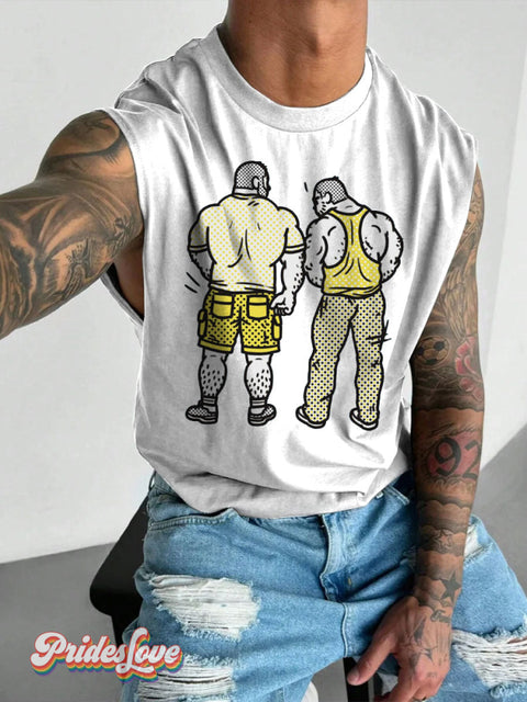 Men’s LGBT So...You Like What You See? Casual Print Wide Shoulder Vest White / S