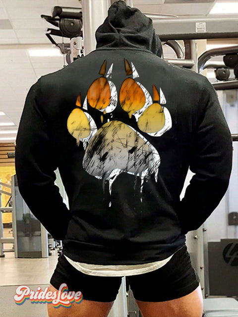 Men’s Lgbtq Gay Bear Pride Art Print Casual Hoodie Sweatshirt