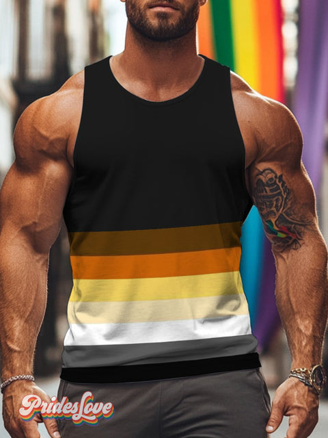 Men’s Lgbtq Gay Bear Pride Print Tank Top Black / S