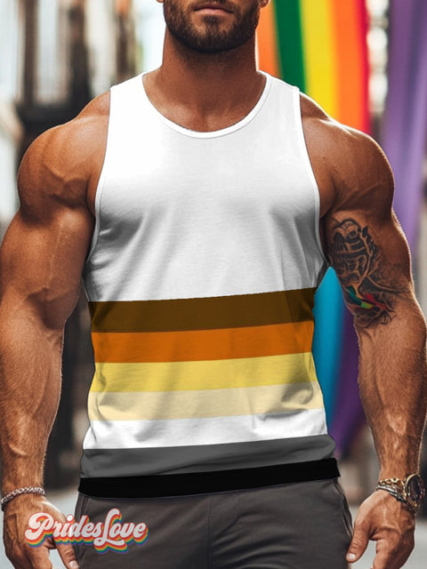 Men’s Lgbtq Gay Bear Pride Print Tank Top White / S