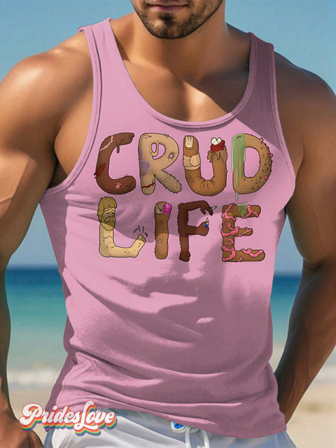 Men’s LGBTQ Gay Crud Life Print Tank Top Multicolor / S