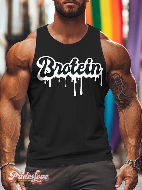 Men’s Lgbtq Gay Pride Brotein Art Casual Tank Top Multicolor / S
