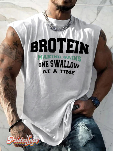 Men’s Lgbtq Gay Pride Brotein Art Wide Shoulder Vest Multicolor / S