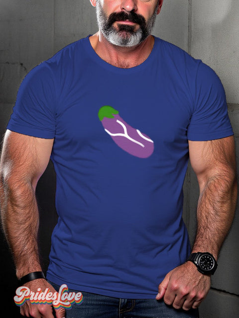 Men’s Lgbtq Gay Pride Eggplant Print T-Shirt Blue / S