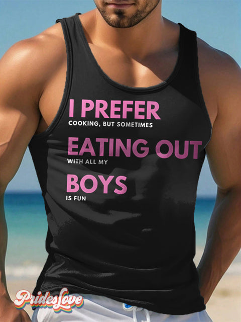 Men’s LGBTQ Gay Pride Print Tank Top Black / S