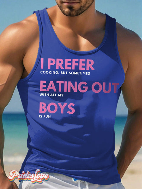 Men’s LGBTQ Gay Pride Print Tank Top Blue / S