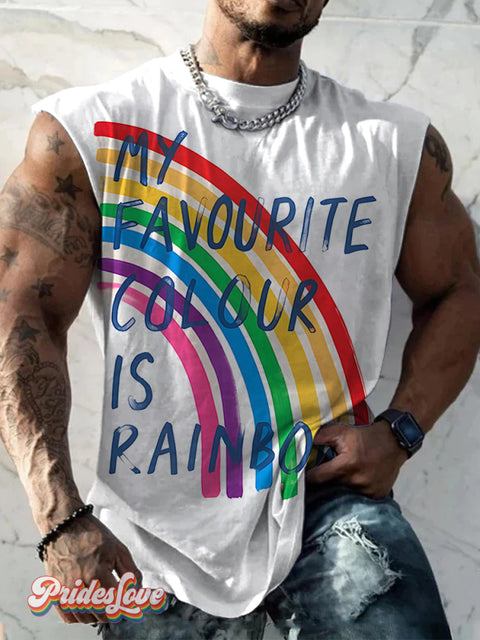 Men’s Lgbtq Gay Pride Rainbow Art Print Wide Shoulder Vest