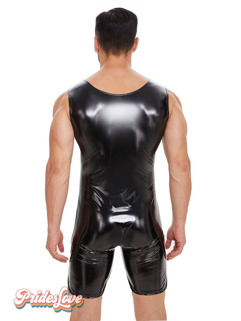 Men’s Mirrored Leather Jumpsuit