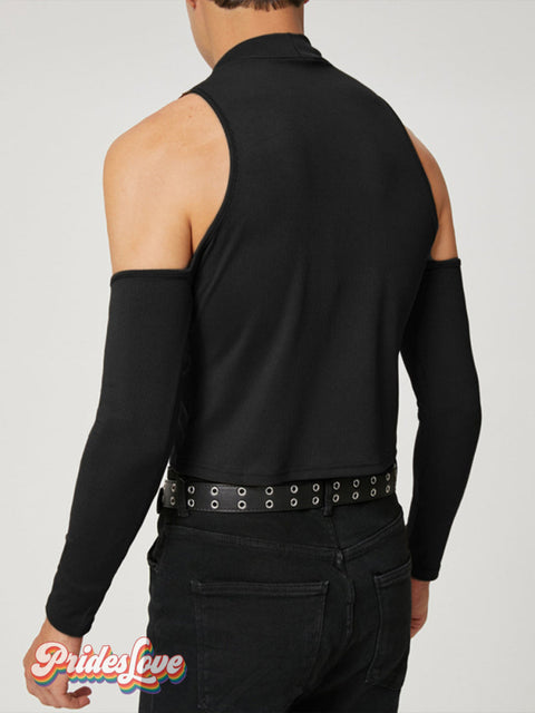 Men’s Off Shoulder Long Sleeved Casual T-Shirt