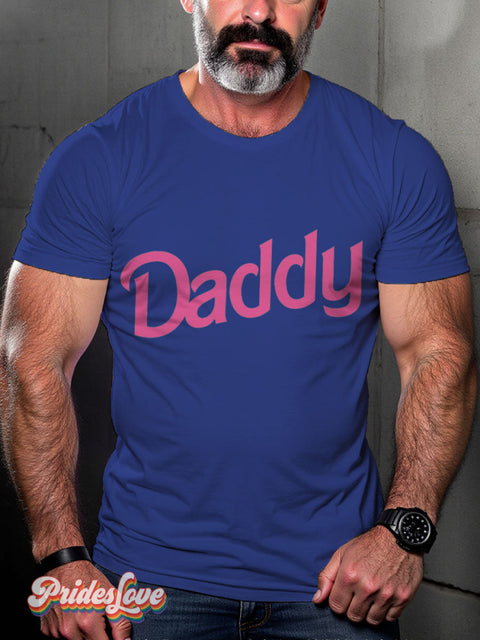 Men’s Pink Daddy Pride Casual Print T-Shirt Blue / S