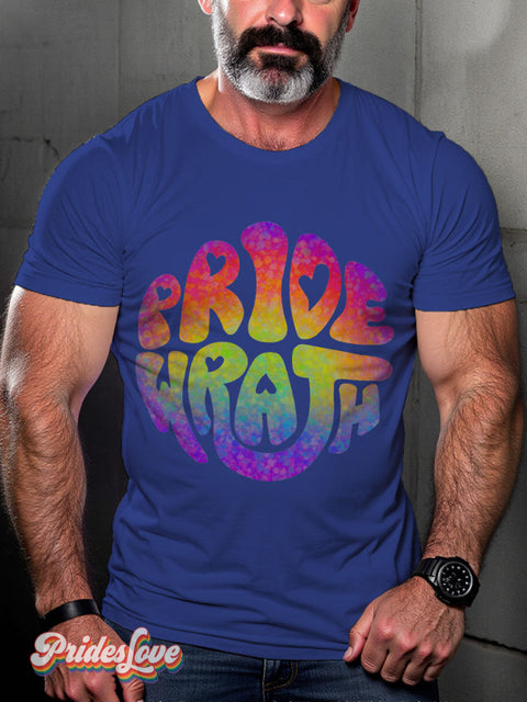 Men’s Pride And Wrath Gay Casual Print T-Shirt Blue / S