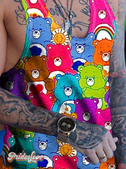 Men’s Rainbow Bear Pride LGTB Tank Top