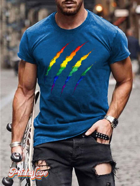 Men’s Rainbow LGBT Funny Tee Blue / S