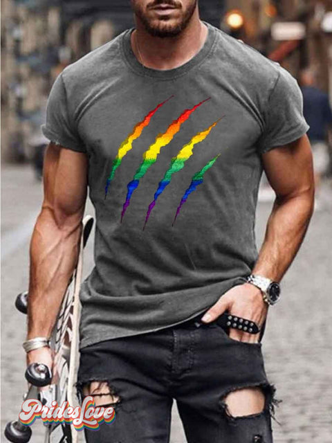 Men’s Rainbow LGBT Funny Tee Grey / S