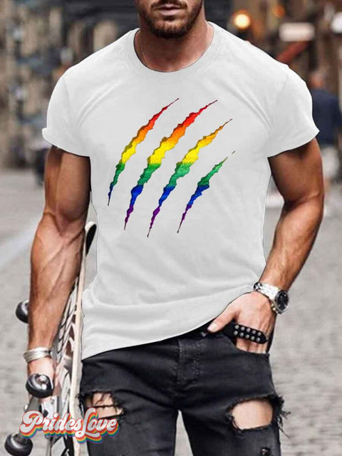 Men’s Rainbow LGBT Funny Tee White / S