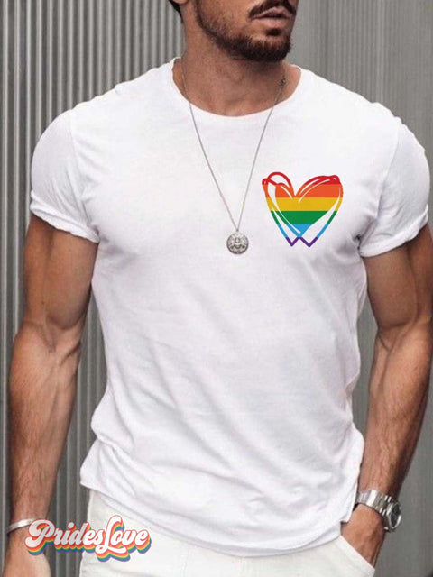 Men’s Rainbow Love T-Shirt White / S