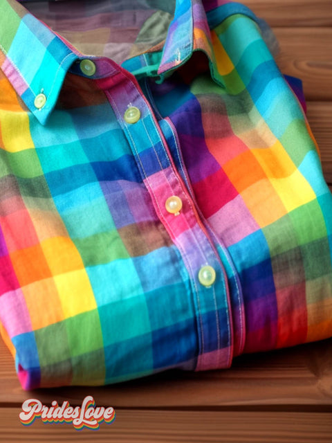 Men’s Rainbow Plaid Shirt