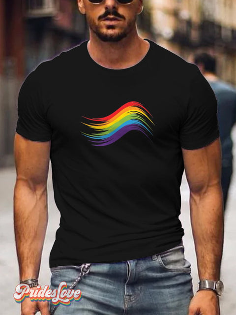 Men’s Rainbow Print Casual T-shirt Rainbow / S