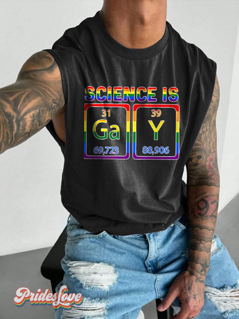 Men’s Rainbow Science Is Gay Wide Shoulder Vest Black / S