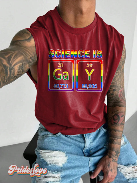 Men’s Rainbow Science Is Gay Wide Shoulder Vest Red / S