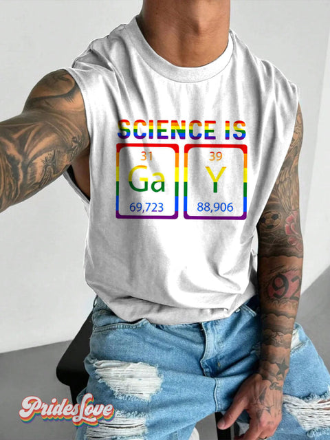 Men’s Rainbow Science Is Gay Wide Shoulder Vest White / S