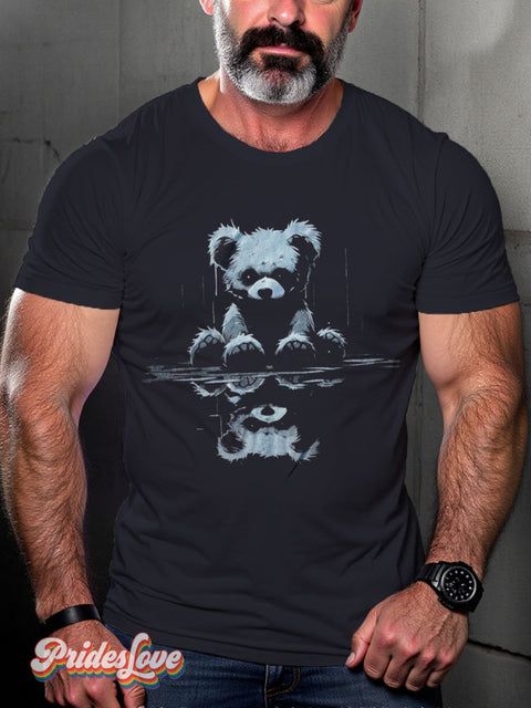 Men’s Retro Bear Tribe Water Reflection Lgbt Print T-Shirt Multicolor / S