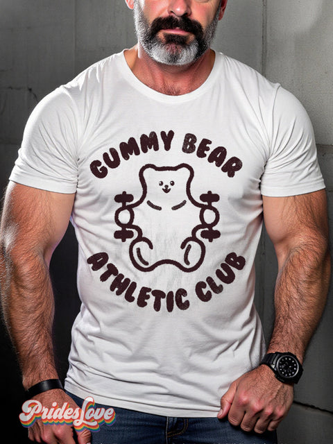 Men’s Retro Fitness Bear Surround Slogan Lgbt Print T-Shirt Multicolor / S