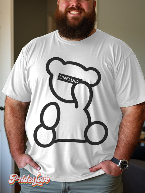 Men’s Retro Gay Bear Slogan Simple LGBT Print T-shirt Multicolor / S