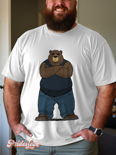 Men’s Retro Gay Bear Vest Tribe Lgbt Printed Casual T-Shirt Multicolor / S