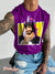 Men’s Retro Gay Cosplay Unicorn Beard LGBT Printed Wide Shoulder Vest Multicolor / S
