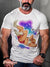 Men’s Retro Gay Listening to Music Angle White Socks LGBT Print T-Shirt Multicolor / S