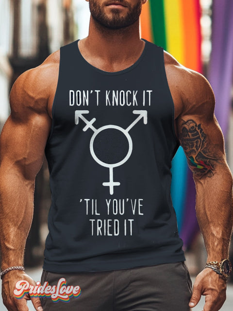 Men’s Retro Gay Logo Slogan LGBT Tank Top Multicolor / S