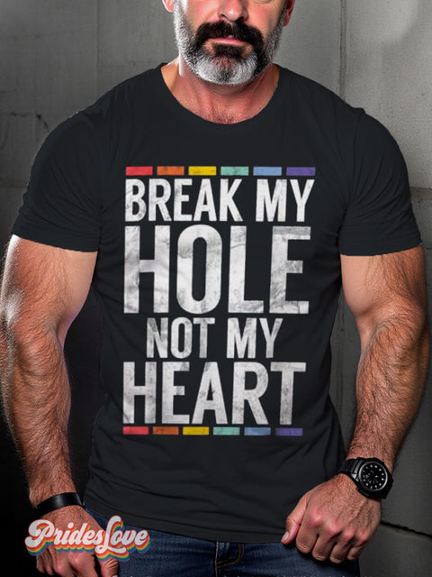 Men’s Retro Gay Rainbow Dotted Slogan Hinting LGBT Printed T-shirt Multicolor / S