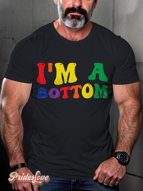 Men’s Retro Gay Rainbow Slogan Printed Casual 100% Cotton T-Shirt Multicolor / S